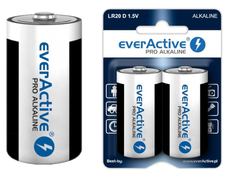 Bateria LR20 D everActive Pro Alkaline