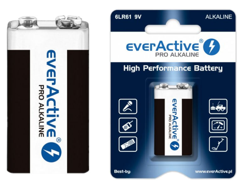 Bateria 6LR61 9V everActive Pro Alkaline