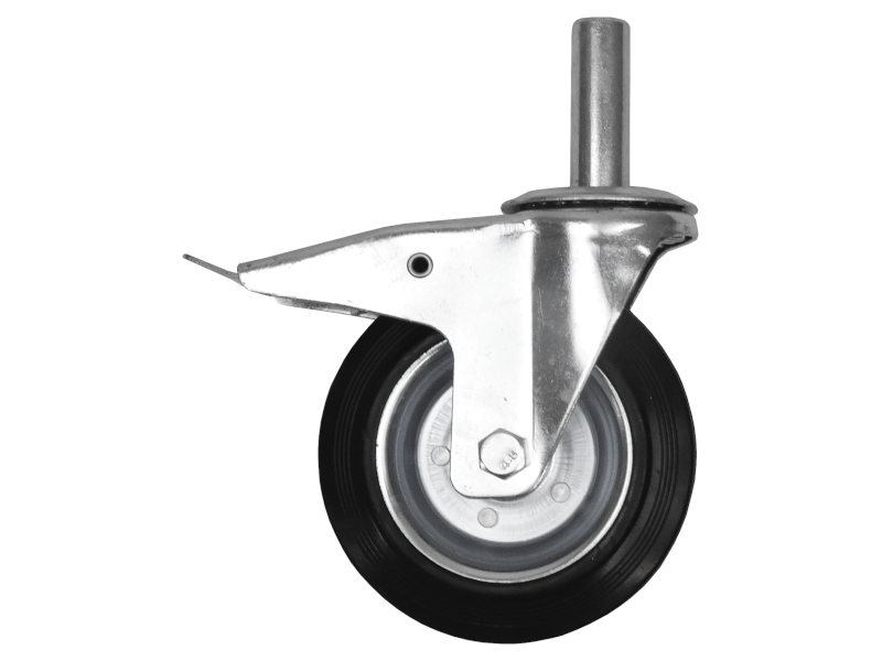 Zestaw kołowy skrętny z hamulcem do rusztowań z trzpieniem CKLW-SG HC